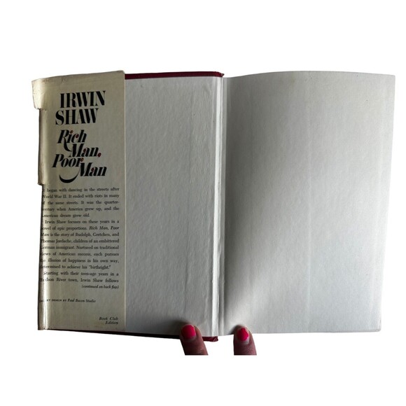 Rich Man Poor Man A Novel IRWIN SHAW Hardcover Red Dust Jacket - Picture 7 of 16